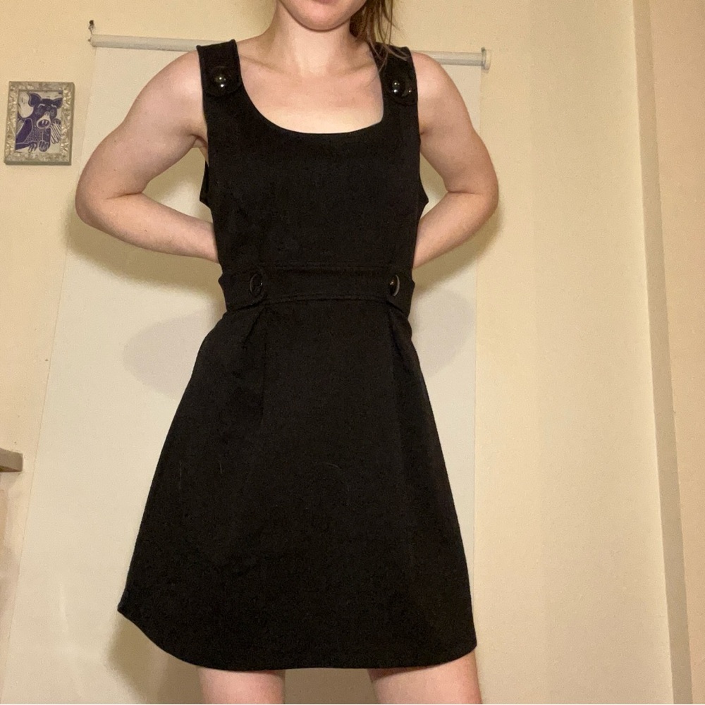 Forever 21 Black Buttoned Mini Dress